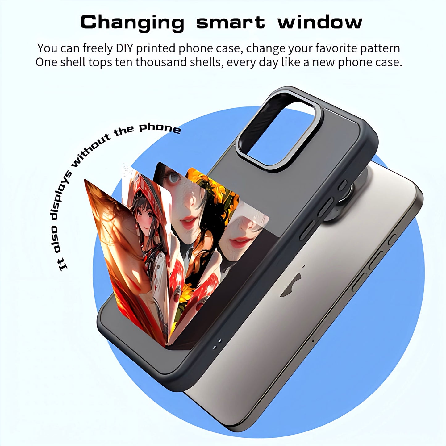 Heavy-duty rugged iPhone 15 Pro Max cover with shockproof protection and NFC E-Ink screen